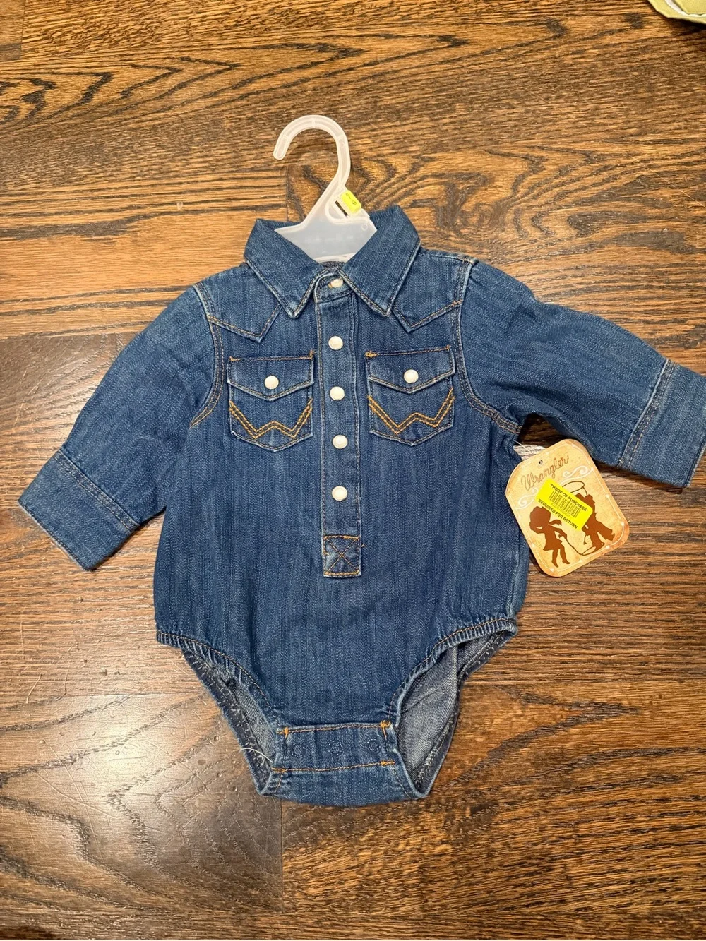 Wrangler Denim Western-Style Baby One-Piece - Blue
